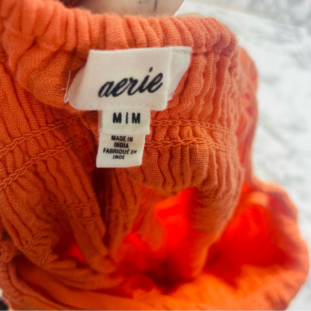 Aerie Orange Sleeveless Spaghetti Strap Sundress Size Medium - Picture 6 of 9